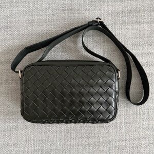 Bottega Veneta Small Intrecciato Camera Bag Dark Green